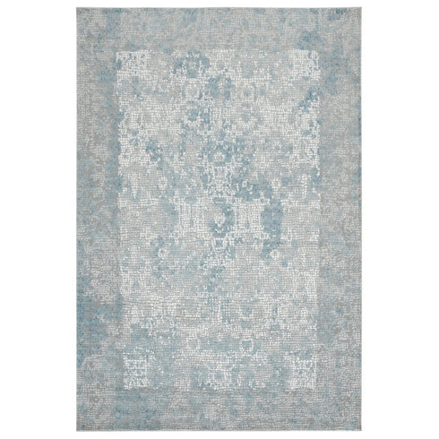2' X 3' Gray Blue And Ivory Medallion Area Rug